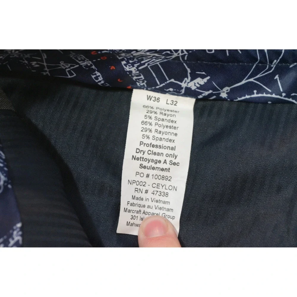 Nautica 2 Piece Suit Mens Size 44L 36x32 Grey Two Button Formal Excellent